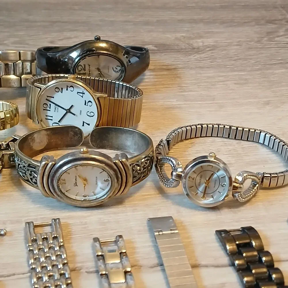 Lot 35+ Watches Parts/Repair ALL Metal Timex Relic Anne Klein Avenue Rumours